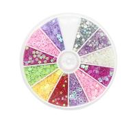 Zerodeko Cajas de 2 Kits de Decoración de Uñas Lentejuelas de Estrella, 150 Piezas de Gemas de Imitación y 8,5 G de Purpurina de Colores, Accesorios de Manicura para Arte Varios estilos