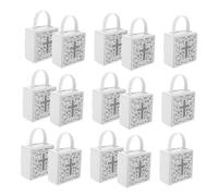 Zerodeko Cajas de Obsequio con Cruz Hueca 25 Unidades, Cajas Pequeñas de Papel Resistentes para Favores de Bautizo, Comunión y Shower Religioso, Bolsas para Fiestas y