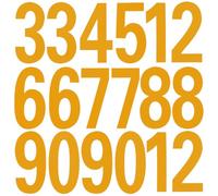 Zerodeko Calcomanías Reflectantes para Números de Buzón Exterior, Amarillas Autoadhesivas de 4 Pulgadas, 40 Piezas, Resistentes Intemperie para Ventanas y Señales