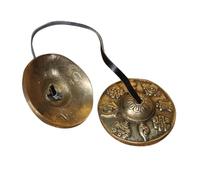 Zerodeko Campanas de Tingsha de Cobre Puro Hechas a Mano de Nepal Par de Instrumentos de Percusión Religiosa para Meditación y Yoga Carillones Compactos para Uso en Ceremonias y Práctica