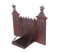 Zerodeko Candelabro de Pared Vintage de Hierro Rojo Diseño de Castillo y Torre Estrella, Montado en Pared para Ambiente Romántico en Dormitorio o Decoración de Hotel