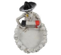 Zerodeko Cenicero de Calavera de Resina para Halloween Diseño Único y Resistente al Viento, Fácil de Limpiar, Adecuado para Escritorios y Mesas de Sala