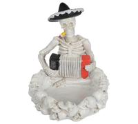 Zerodeko Cenicero Diseño Único de Resina Forma de Calavera y Resistente al Viento para Decoración de Halloween Adecuado para Mesas de Sala y Uso Versátil Hogar