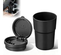 Zerodeko Cenicero Portátil para Cigarrillos con Tapa, Material Pbt Resistente al Calor, Gran Capacidad y Función Antiolor para Uso en Automóvil y Hogar