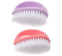 Zerodeko Cepillo de Uñas Mango Ergonómico, 2 Piezas de Plástico Cerdas Firmes y Densas para Limpieza Profunda y Cuidado de Uñas en Manos Femeninas