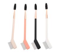 Zerodeko Cepillo Doble para Maquillaje Separador de Pestañas y Cepillo de Cejas, Material Nylon y Metal, Adecuado para Uso en Casa o Viajes, Paquete de 4 Piezas