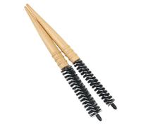 Zerodeko Cepillo Redondo de Madera 2 Piezas Cepillo Enrollable Antiestático para Secador Tamaño Pequeño y Grande para Cabello Húmedo y Seco Masajeador de Cuero Cabelludo para Mujer y