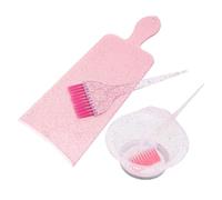 Zerodeko Cepillo y Cuenco para Tinte de Cabello con Efecto Brillante Cómodo Diseño Dual Cepillo y Peine Kit Práctico para Teñir Casa o Peluquería Color Rosa