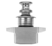 Zerodeko Cerradura de Botón Pequeña para Armario y Cajón de Furgoneta y Autocaravana, Pestillo Pulsador sin Llave, Acabado Cromado Brillante, Cierre Duradero para Muebles y Gabinetes, Uso