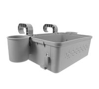 Zerodeko Cesta Colgante para Piscina Desmontable Gris Portavasos, Organizador de Almacenamiento al Aire Libre para Toallas y Accesorios, Cesta Porta Piscina Multifuncional Resistente