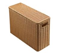 Zerodeko Cesta Tipo en Almacenamiento con Tapa para Alta Estrecha Baúl Organizador Decorativo y Espacios Pequeños para Revistas Artículos Diversos en Casa