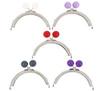 Zerodeko Cierre de Beso para Bolso DIY de Aleación, 5 Piezas Marco Metálico de 10,5 Cm Doble Oreja y Diseño Semi Circular para Monedero Artesanal, Adecuado para Costura y Fabricación