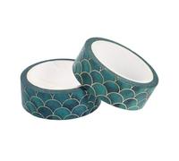 Zerodeko Cinta Washi Creativa de Papel Estampado de Escamas de Pescado 2 Rollos de 10 MM X 7 M Adhesiva y Fácil de Usar para Manualidades Scrapbooking y Decoración DIY