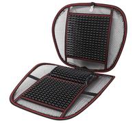 Zerodeko Cojín De Asiento De Coche Transpirable y Cómodo Masaje y Soporte Lumbar Funda De Verano Para Asientos De Auto Diseño De Bambú Color Negro