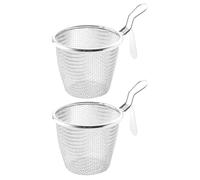 Zerodeko Coladores de Alimentos de Acero Inoxidable 304, Juego de 2 Cestas de Malla para Olla Caliente, Colador de Pasta y Fideos para Cocina Doméstica y Restaurante, Filtro Fino