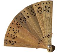Zerodeko Colgante Artesanal de Abanico Plegable de Madera de Sándalo Verde Mini Abanico Tallado Accesorio Decorativo para Coche y Llavero Adorno para Bolso Diseño Tradicional y Ligero