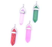 Zerodeko Colgantes de Ágata Natural para Hacer Joyas en Forma de Columna Hexagonal 20 Piedra Preciosa Lisa y Curativa Color Aleatorio Adecuado para Collares y Llaveros