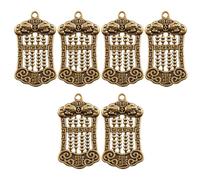 Zerodeko Colgantes de Llavero DIY de Latón Retro, 6 Piezas de Colgante Pequeño en Forma de Ábaco Ovalado, Accesorio Decorativo para Manualidades, Fiesta y Colección Personal