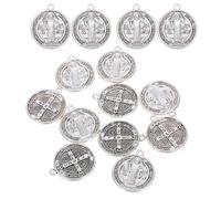 Zerodeko Colgantes de Medalla San Benito Vintage 30 Piezas Metálicos para Suministros de Joyería Católica Protección Espiritual Devocional Recuerdos Religiosos Uso Religioso Festivo