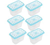 Zerodeko Contenedores Deshumidificadores Vacíos Recargables 6 Unidades Plástico Azul para Armarios y Almacenamiento Interior Cajas Absorbentes de Humedad Reutilizables para Control