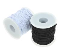 Zerodeko Cordón Elástico para Pulseras 1.5mm de Grosor, 2 Rollos de Cuerda de Poliéster y Caucho Elástico para Hacer Joyas y Manualidades Abalorios