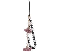 Zerodeko Correa Colgante de Cristal para Teléfono y Muñeca Cuentas de Flores Diseño Creativo y Color Negro Accesorio Decorativo Antideslizante para Bolso y Móvil Color Aleatorio