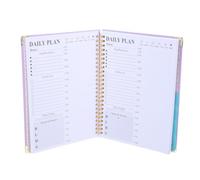 Zerodeko Cuaderno A5 de Tapa Dura sin Fecha Espiral Doble, Diseño Plano para Escribir, Papel Púrpura Elegante Adecuado para Escritura Creativa y Profesionales