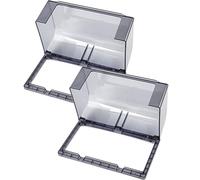 Zerodeko Cubierta para Enchufe Tipo 86 de Pared, Doble Posición, Adhesiva, Resistente a Salpicaduras, Transparente Negra, 2 Piezas, Protección para Interiores y Exteriores, Caja Protectora