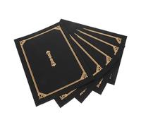 Zerodeko Cubiertas para Certificados A4 en Papel Estampado Dorado, Paquete de 5 Unidades Negras, Portadiplomas Prácticas para Diplomas y Premios, Protección Adecuado para Oficina