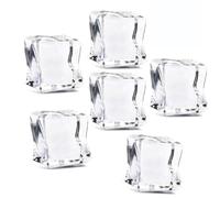 Zerodeko Cubitos 50 Piezas de Artificiales Acrílicos Transparentes de 30 Mm en Forma de Cubo Realista y Alta Transparencia para en Pastelerías y Fiestas