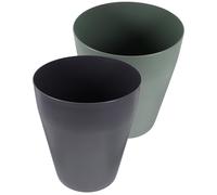 Zerodeko Cubo de Basura Ovalado sin Tapa de Plástico, Diseño de Apertura Amplia, Versátil y Práctico para Oficinas y Casas, Paquete de 2 Unidades