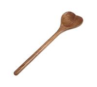 Zerodeko Cuchara de Madera de Acacia Forma de Corazón, Multiusos para Mezclar Miel y Ensaladas, Utensilio Reutilizable para Cocina, Tamaño 25.5x7x1.3 Cm, 1 Pieza