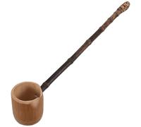 Zerodeko Cucharón de Agua de Bambú que Previene Quemaduras Resistente Mango Largo Diseño Único para Ceremonias de Té y Cocina