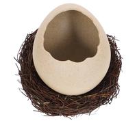 Zerodeko Cuenco Cerámico con Forma de Cáscara de Huevo Grande Soporte para Frutos Secos y Postres Recipiente Versátil para Helados Bebidas Frías Barbacoa y Fideos Diseño Inspirado Nido