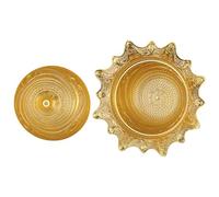 Zerodeko Cuenco Metálico Decorativo Pequeño con Tapa para Almacenamiento Soporte para Frutos Secos y Dulces Diseño Europeo Dorado para Decoración de Hogar y Oficina