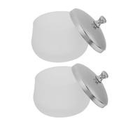 Zerodeko Cuenco Para Manicura De Vidrio Mate 2 Piezas Pequeño Resistente Tapa Para Esmalte y Polvo Acrílico Decoración De Uñas Profesional En Hogar y Salón