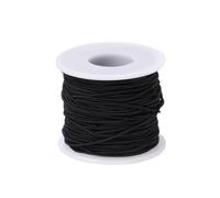 Zerodeko Cuerda Elástica Negra de Plástico para Pulseras y Manualidades, Hilo Fuerte y Flexible para Abalorios y Proyectos de Bisutería, 1 Rollo de 50 M