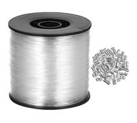Zerodeko Cuerda Invisible de Nailon 0,8 Mm de 200 M 60 Accesorios de Aluminio para Colgar Decoraciones y Uso en Actividades al Aire Libre