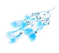 Zerodeko decoración atrapasueños daymare home decor decoración casa plumiferos misterioso luces neón noche oro decoracion coche colgante colgante único atrapa sueños Anillo de plástico Blue