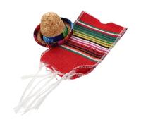 Zerodeko Decoración De Botellas De Vino Estilo Mexicano Mini Sombrero y Bufanda Rayas para Fiestas del Día Independencia De Accesorios para Decoración Botellas