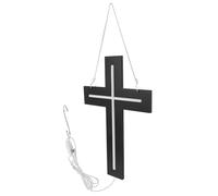 Zerodeko Decoración de pared con cruz de neón - Letrero de neón de la Cruz de Jesús - Letreros cristianos luminosos para pared - Decoración espiritual para el hogar, ideal para bodas, bautizos y