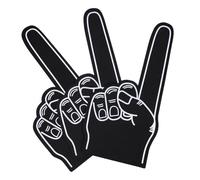 Zerodeko Dedos De Espuma Gigantes para Animación 43x23,5 Cm, Pack De 3 Unidades Negras, Accesorio para Porristas, Generador De Ruido para Eventos Deportivos y Fiestas