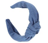 Zerodeko Diadema Anudada de Mezclilla Oscura, Ancha y Antideslizante, Turbante Elástico para Mujer y Niñas, Diademas Cabello, Adecuado para Lavar la Cara y Uso Diario