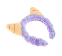 Zerodeko Diadema de Cuernos de Vaca de Felpa Púrpura para Dama, Cinta Pelo Agradable y Encantadora, Adecuada para Fiestas y Eventos de Disfraces