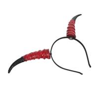 Zerodeko Diadema de Cuernos Rojos para Halloween Material Plástico Suave Rebabas, Accesorio Adecuado para Disfraces y Eventos de Escenario