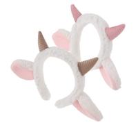 Zerodeko Diadema de Lana Agradable con Orejas de Cordero para Uso Diario, Diseño Adorable que No Daña el Cabello, 2 Piezas de Tela para Adultos y Estudiantes