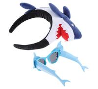Zerodeko Diadema de Tiburón para Fiesta Gafas Divertidas, 2 Piezas de Tela y Plástico, Experiencia Visual Interesante y Fácil de Usar para Fotomatón y Eventos