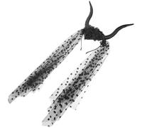 Zerodeko Diadema Ligera de con Negra Velo Cuernos Gótica Oveja de Malla Transpirable de Halloween para Fiestas Disfraces