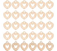 Zerodeko Dijes de Corazón de Aleación para Hacer Joyas, 100 Piezas, Color Kc Oro, Mini Colgantes Huecos, Suministros para Manualidades, Accesorios DIY para Collares y Pulseras, Uso