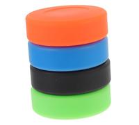 Zerodeko Disco De Hockey sobre Hielo para Entrenamiento y Competición 4 Pcs De PVC Dureza Ajustable Colores Surtidos (Verde, Naranja, Azul, Negro) para Práctica Deportiva Exteriores